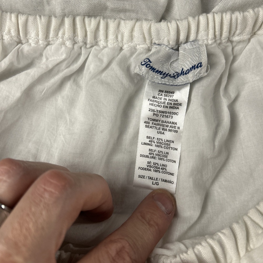Tommy Bahama Women's Dress Summer Large White Cover Up Off Shoulder - Picture 5 of 5